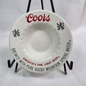 Vintage Coors 6" Ashtray America's Fine Light Beer Advertising Round White